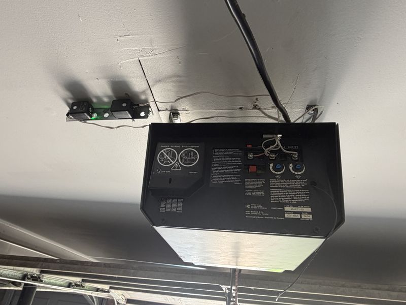 Garage door opener mounted after service in Lake Highlands, Dallas
