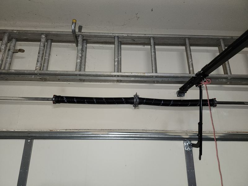 New torsion spring installed on a garage door in Murphy, TX