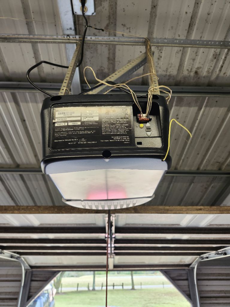 New opener installed in a metal-building garage in Wills Point, TX